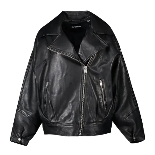 슈퍼드라이 Edit Hybrid Leather 자켓 137404151