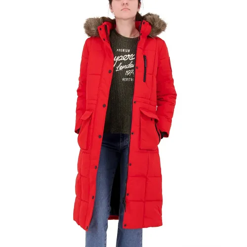 슈퍼드라이 Longline Faux Fur Everest 자켓 137559928