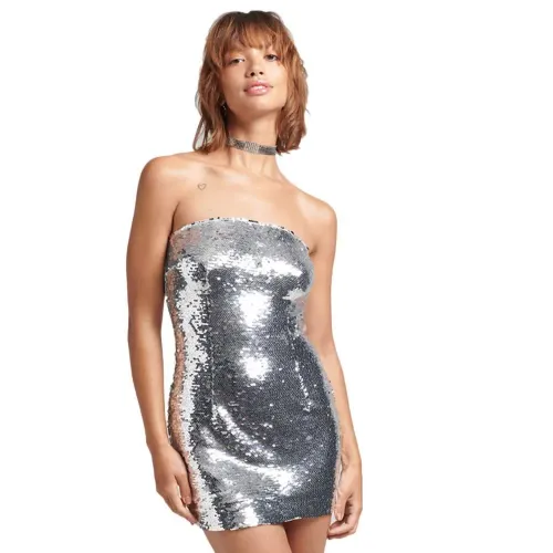 슈퍼드라이 Sequin Bandeau Bodycon 드레스 139337080