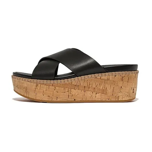 핏플랍 Eloise Leather/Cork Wedge Cross 슬리퍼 140168851