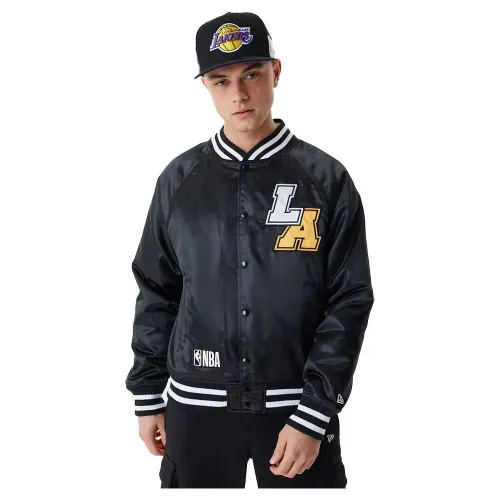 뉴에라 Los Angeles Lakers Team Logo Satin 봄버 재킷 140179943