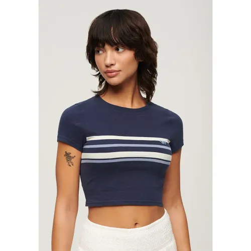 슈퍼드라이 빈티지 Stripe Crop 브라 140445732
