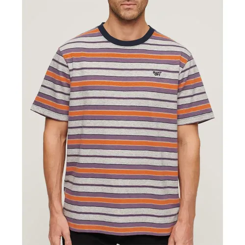 슈퍼드라이 Relaxed Fit Stripe 반팔 티셔츠 140588500