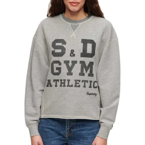 슈퍼드라이 Athletic Loose Crop Crew 스웨트셔츠 141112963