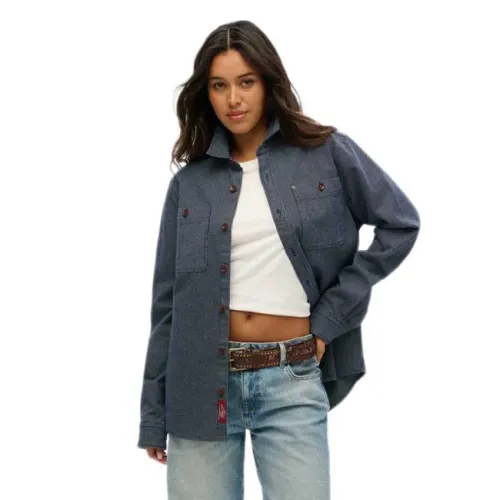 슈퍼드라이 Merchant Denim 오버셔츠 141483826