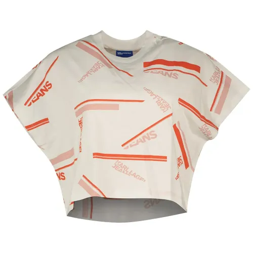 KARL LAGERFELD Boxy Aop Stripe 반팔 티셔츠 141554447