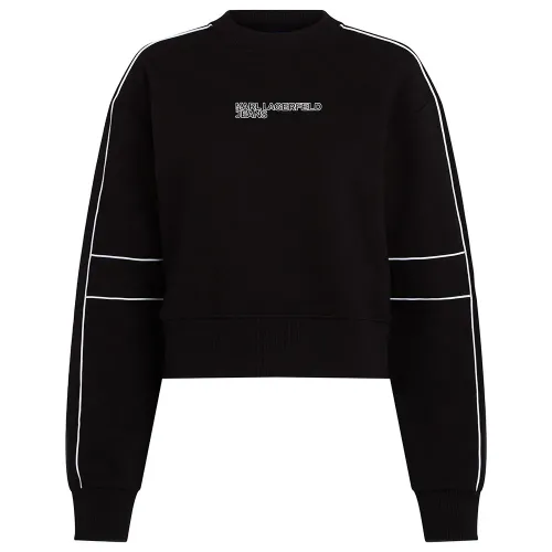 KARL LAGERFELD Relaxed Crop Piping 스웨터 141554504