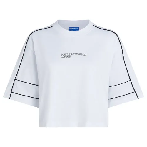 KARL LAGERFELD Relaxed Cropped Piping 반팔 티셔츠 141554507
