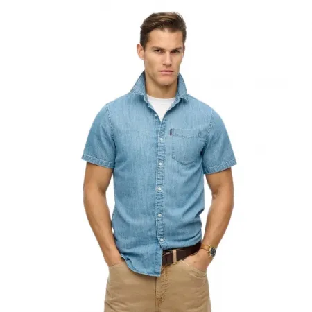 슈퍼드라이 Essential Denim 반팔 셔츠 141663170