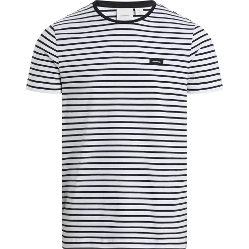 캘빈클라인 Stretch Slim Stripe 반팔 티셔츠 141679772