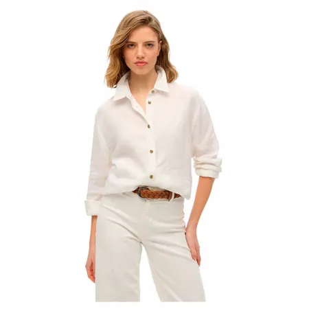 슈퍼드라이 Casual Linen Boyfriend 긴팔 셔츠 141844953
