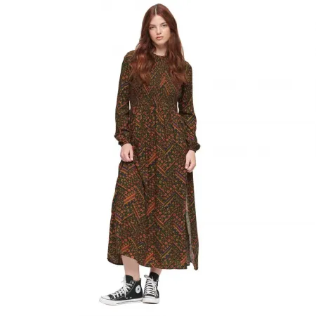 슈퍼드라이 Printed LS Smocked 긴 드레스 리퍼비쉬 141947283