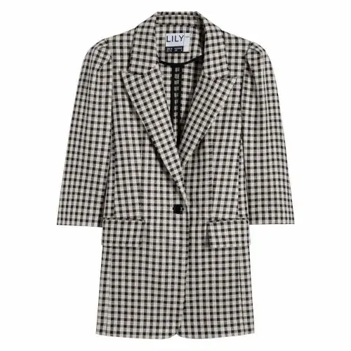LILY Plaid Shimmer Slim Fit 블레이저 142064525