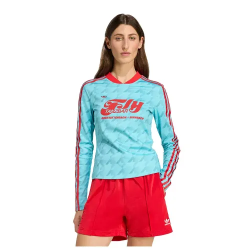 아디다스 그래픽 Football Allover Print Bodycon 긴팔 티셔츠 142096318