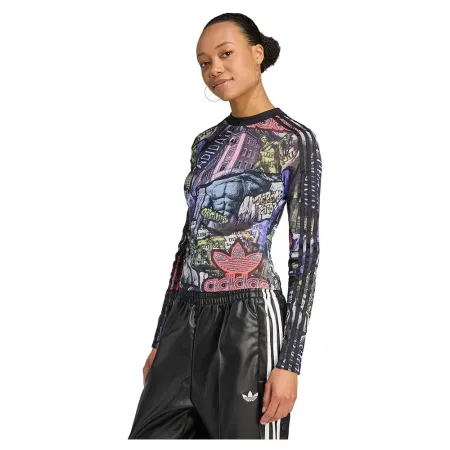 아디다스 X Jeremy Scott Pride AOP Power Mesh 긴팔 티셔츠 142097374