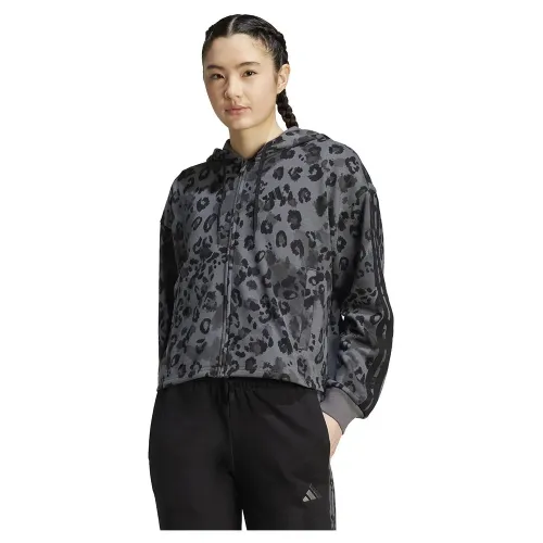 아디다스 Animal Print 3 Stripes French Terry 풀지퍼 스웨터 142156043