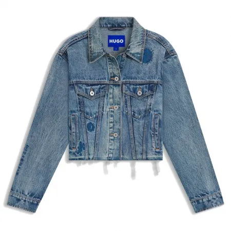 휴고 보스 Anouk Cropped 10274727 BLUE 데님 자켓 142330504