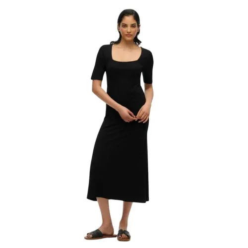 슈퍼드라이 Sqr Neck 반팔 원피스 142381005