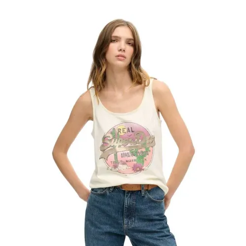 슈퍼드라이 빈티지 Logo Narrative 나시 티셔츠 142381064