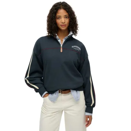 슈퍼드라이 Country Club Tape 하프 지퍼 스웨터 142686758