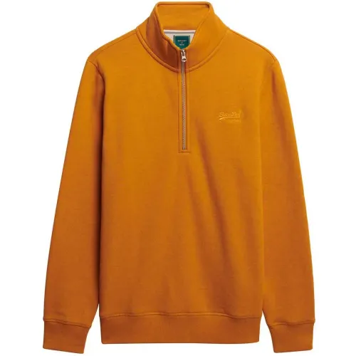 슈퍼드라이 빈티지 Logo Embroidered Henley 하프 지퍼 스웨터 142687020