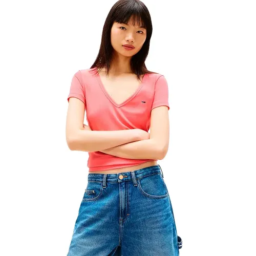 타미힐피거 DW0DW17385 반팔 V넥 티셔츠 142758527