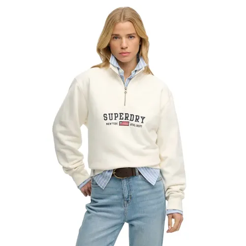 슈퍼드라이 Athletic 에센셜 그래픽 하프 지퍼 스웨터 142797577