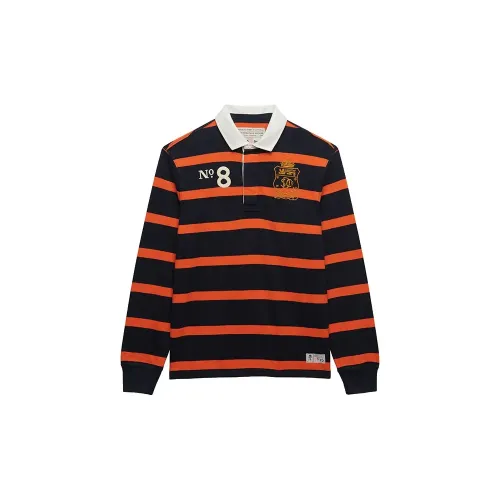 슈퍼드라이 Double Emblem Stripe Rugby 긴 소매 폴로 142824825