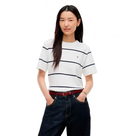 타미힐피거 Interlock Boxy Fit 반팔 티셔츠 143267824