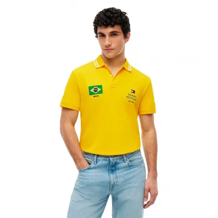 타미힐피거 스탠다드 컨트리 Brazil 레귤러 Fit 반팔 폴로 셔츠 143321571