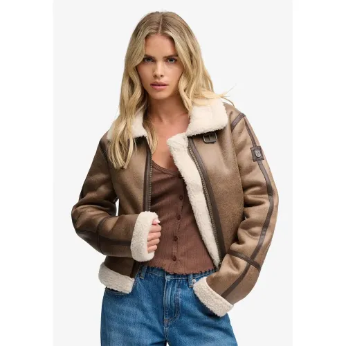 슈퍼드라이 Faux Shearling 자켓 143323866
