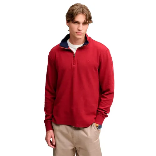 슈퍼드라이 Garment Dye Rib 하프 지퍼 스웨터 143323881