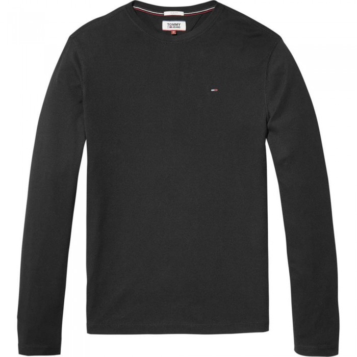 [해외]타미 진 Original Ribbed Organic Cotton 긴팔 티셔츠 136907688 Tommy Black