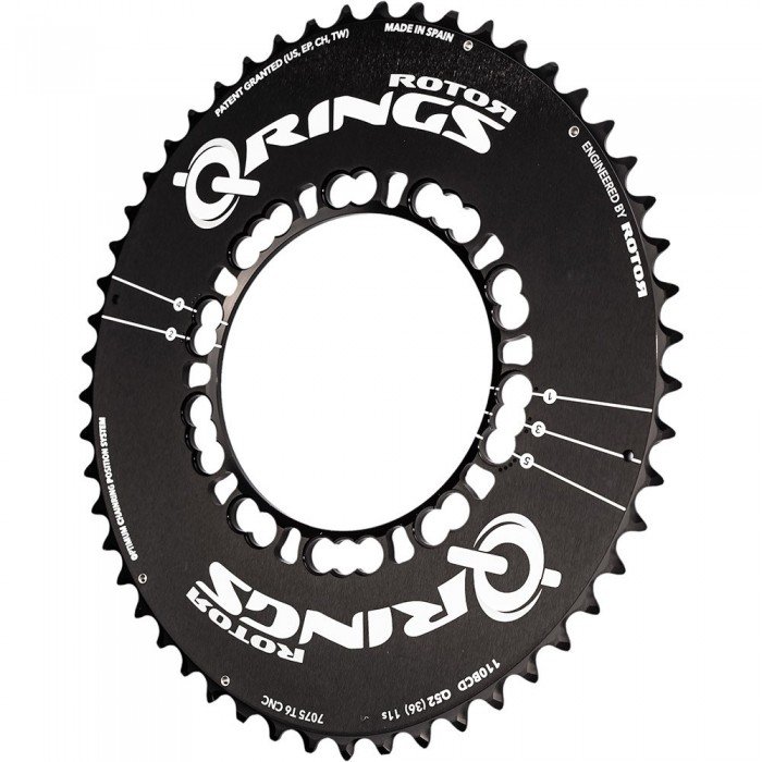 [해외]ROTOR Q Rings 110 BCD Outer Aero 체인링 1136710177 Black