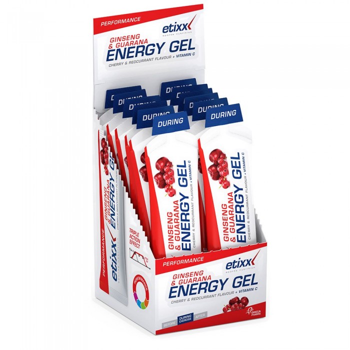 [해외]ETIXX 인삼과 과라나 Energy 12 단위 빨간색 커런트 체리 Energy 젤 상자 6137026957 Multicolor