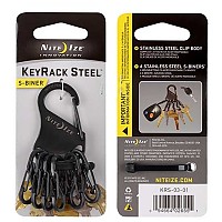 [해외]NITE IZE 열쇠 고리 KeyRack Steel S-Biner 6 단위 4135919285 Assoreted