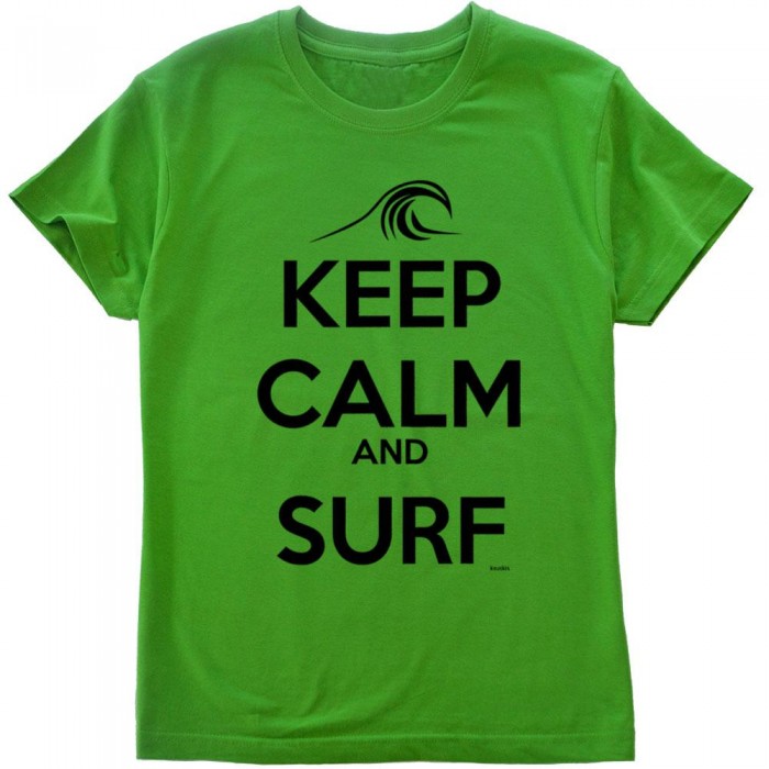 [해외]KRUSKIS Keep Calm and Surf 숏 슬리브 T-shirt 반팔 티셔츠 14135920239 Green