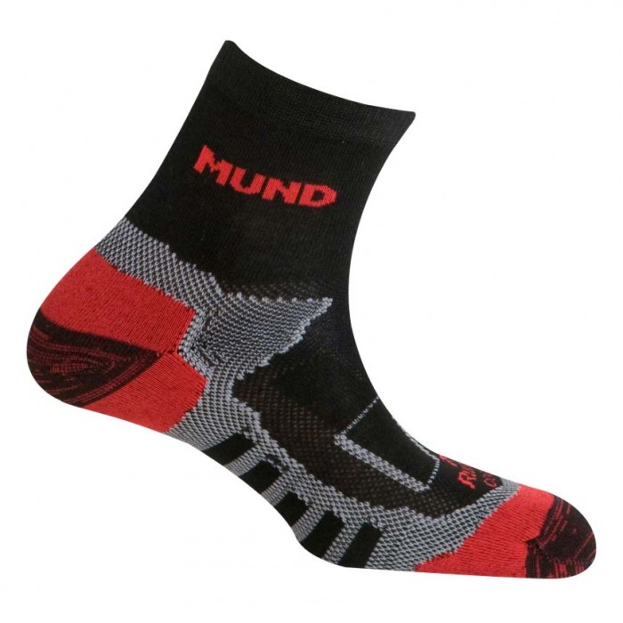 [해외]MUND SOCKS 트레일 런닝 양말 4136223536 Black / Red