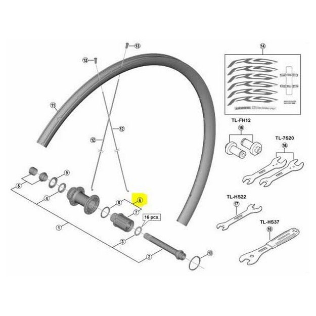 [해외]시마노 리어 허브 코어 RS170 Center Lock R12 1137149728 Grey