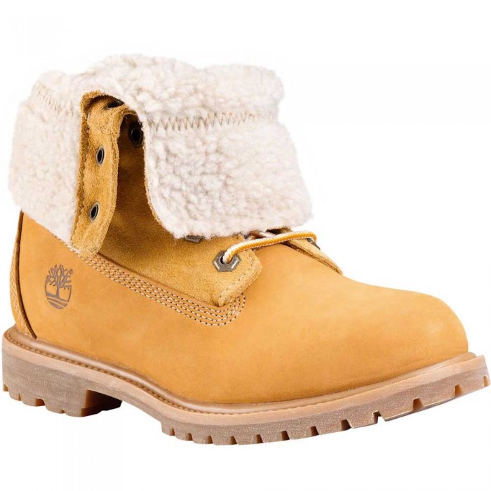 [해외]팀버랜드 Authentics Teddy 플리스 WP Folddown 넓은 부츠 135869619 Wheat Nubuck