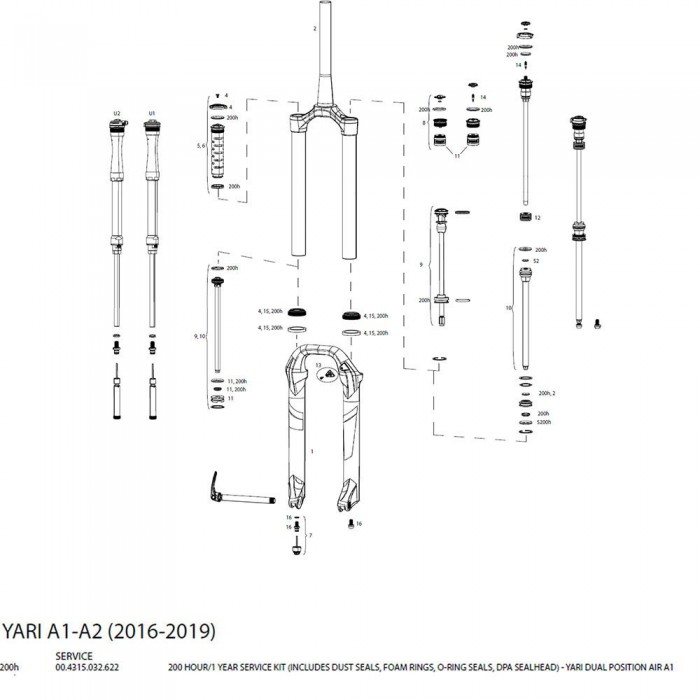 [해외]락샥 서비스 키트 Yari Dual Air 200H 1137142499 Black