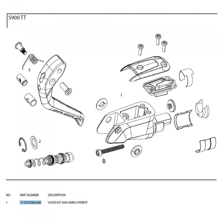 [해외]스램 Hood kit S-900 Aero Hydrot 레버 1137076040 Black