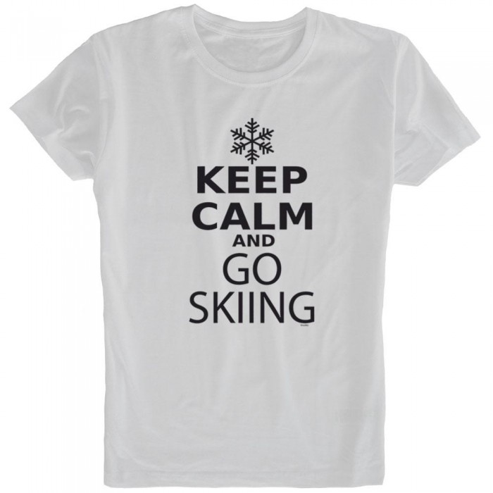 [해외]KRUSKIS Keep Calm and Go 스키ing 반팔 티셔츠 4136696463 White