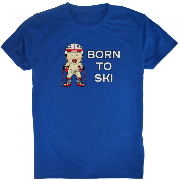 [해외]KRUSKIS 반팔 티셔츠 Born To 스키 5137288247 Royal Blue