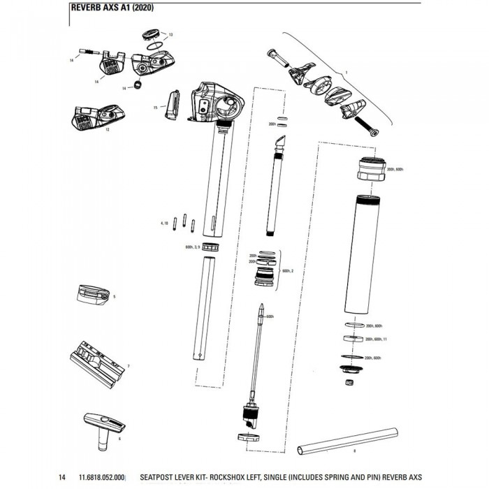 [해외]락샥 Left Seatpost Kit For Reverb AXS 레버 1137383801 Black