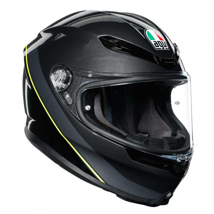 [해외]AGV OUTLET K6 Multi MPLK 풀페이스 헬멧 9137296666 Minimal Gunmetal / Black / Yellow Fluo