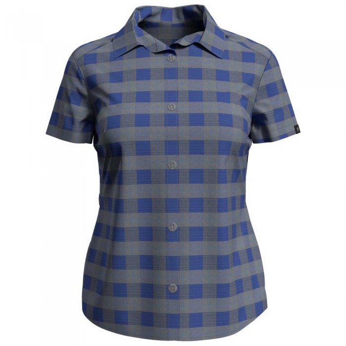 [해외]오들로 Mythen 반팔 셔츠 4137325600 Amparo Blue / Grey Melange / Check