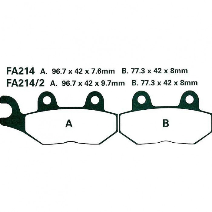 [해외]HI Q FA 214/2 Triumph 유기 브레이크 패드 9136433016 Black