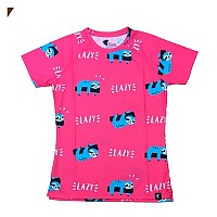 [해외]HOOPOE Lazy 반팔 티셔츠 6137536459 Pink / Grey / White