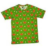 [해외]HOOPOE Fox 반팔 티셔츠 6137536439 Green / Orange / White